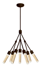  CH550BZRT6B - Chandelier Stilt Brushed Bronze 120V 7-Light 60w Retro Edison E26